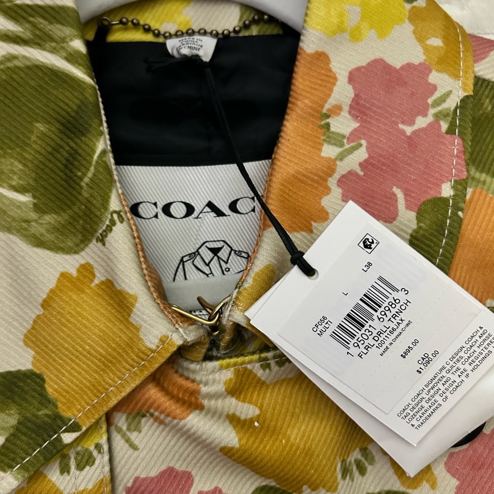 Coach Floral Drill Trench Coat - Picture 4 of 6